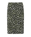 Gucci Floral Crepe Midi Skirt In Green