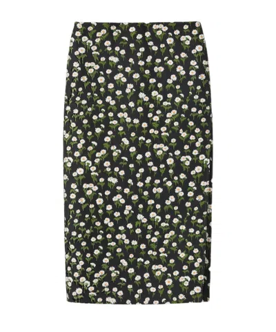 GUCCI GUCCI FLORAL MID-LENGTH CRÊPE SKIRT