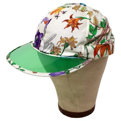Pre-owned Gucci Floral Print & Green Pvc Baseball Hat
