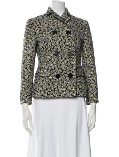Pre-owned Gucci Floral Print Blazer In Black