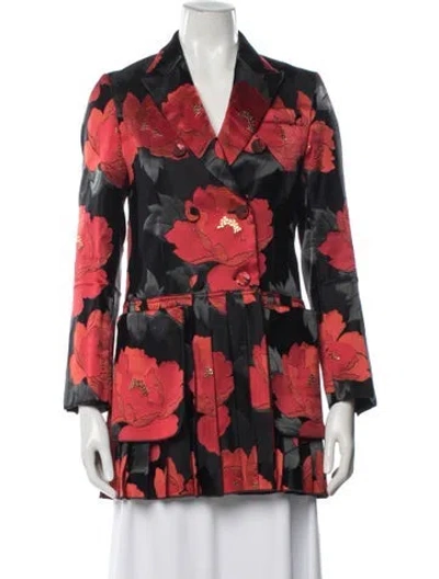 Pre-owned Gucci Floral Print Blazer In Red