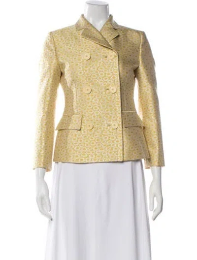 Pre-owned Gucci Floral Print Blazer W/ Tags In Yellow