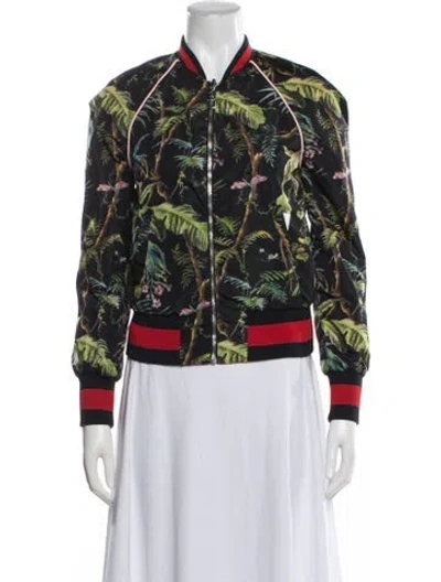 Pre-owned Gucci Floral Print Bomber Jacket In Multi