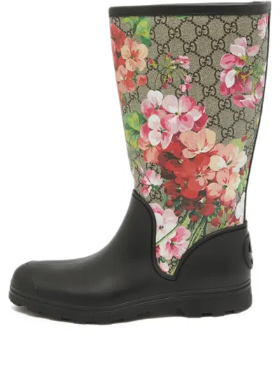 Pre-owned Gucci Floral-print Boots