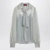 Gucci Light Blue Printed Chiffon Shirt