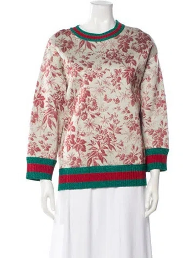 Pre-owned Gucci Floral Print Crew Neck Sweatshirt In Multi