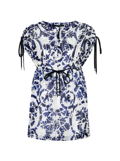 Pre-owned Gucci Floral Print Dress In White