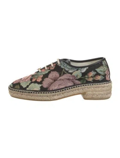 Pre-owned Gucci Floral Print Espadrilles In Neutral