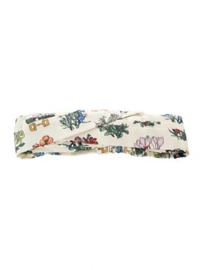 Pre-owned Gucci Floral Print Headband In Neutral
