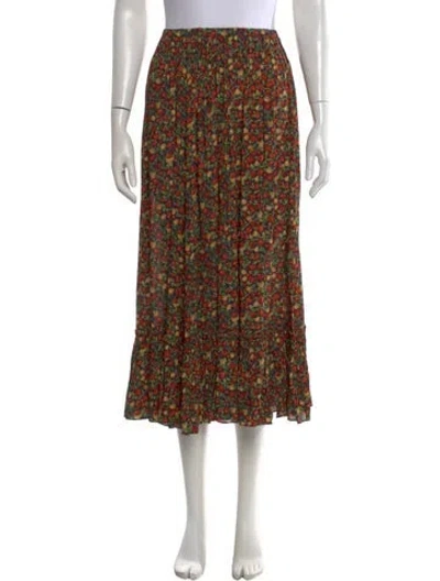Pre-owned Gucci Floral Print Midi Length Skirt In Black