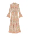 Gucci Paisley Patterned Cotton Shirt Dress With Lace Inserts In Nude