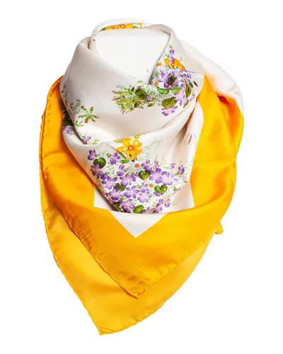 Pre-owned Gucci Floral Print Scarf (authentic Pre-loved) In Yellow