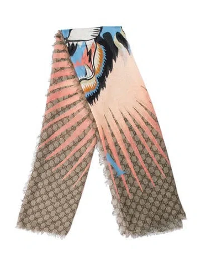 Pre-owned Gucci Floral Print Scarf In Multi