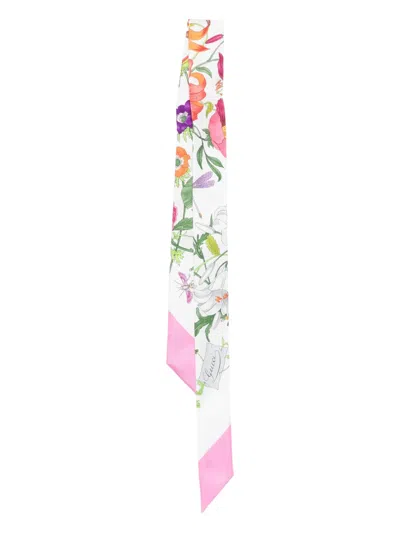 Gucci Flora Twill Tie Featuring Floral Print In Multi