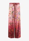 Gucci Floral Print Trousers With Drawstring In Multi