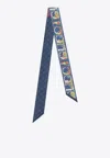 Gucci Floral Print Silk Scarf In Blue
