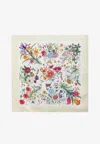 Gucci Floral Print Silk Twill Scarf In Multi