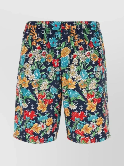 Gucci Floral Print Swim Shorts In Blue