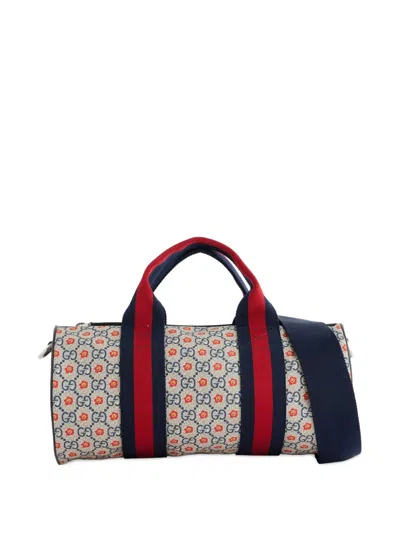 Gucci Kids' Floral-print Top-handle Shoulder Bag In Neutral