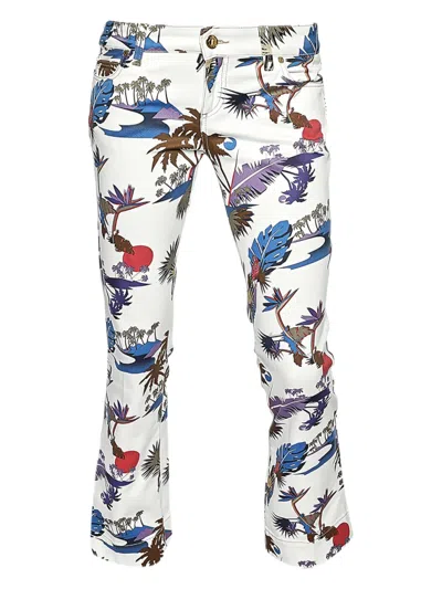 Pre-owned Gucci Floral-print Trousers