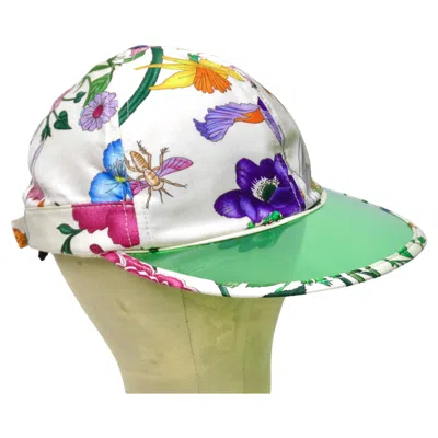 Pre-owned Gucci Floral Print Vinyl Brim Hat In Gray