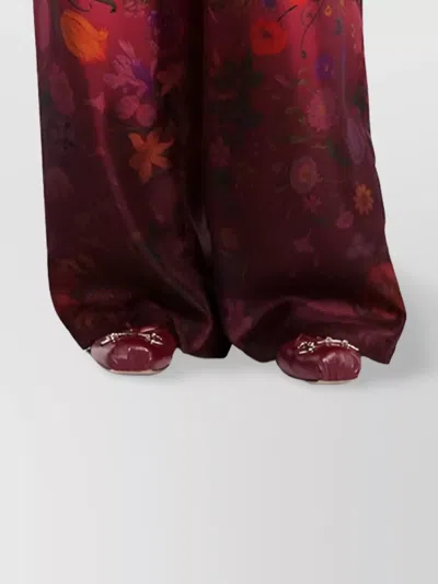 Gucci Floral Print Wide Leg Trousers With Elastic Waistband