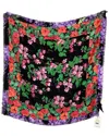 Gucci Floral Printed Raw Hem Silk Scarf (authentic Pre-loved) In Multi