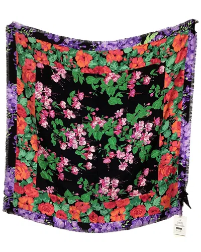 Gucci Floral Printed Raw Hem Silk Scarf (authentic Pre-loved) In Multi