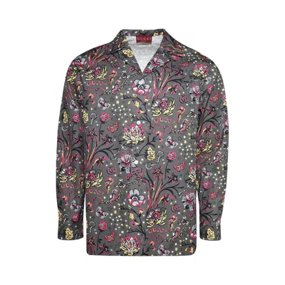 Pre-owned Gucci Floral Punk Print Shirt 'stone/magenta' | Multi-color | Men's Size 54