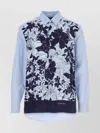 Gucci Floral Satin And Poplin Long Sleeve Shirt In Blue