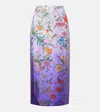 Gucci Floral Silk Midi Skirt