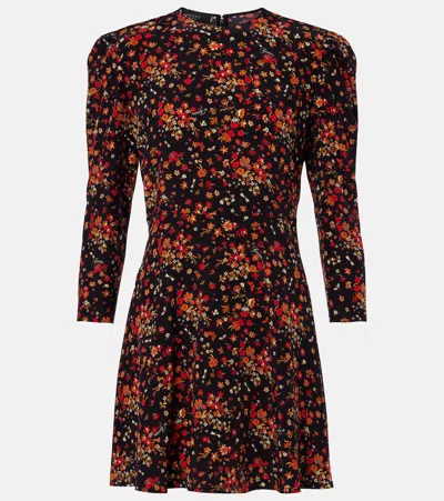 Gucci Floral Silk Minidress In Multi
