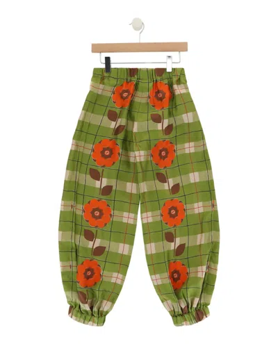 Pre-owned Gucci Floral Silk Pants In Green