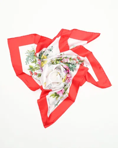 Gucci Floral Silk Scarf In Multi