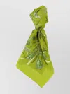 Gucci Floral Silk Square Scarf In Green