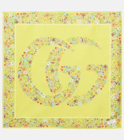 Gucci Floral Silk Twill Scarf In Multi