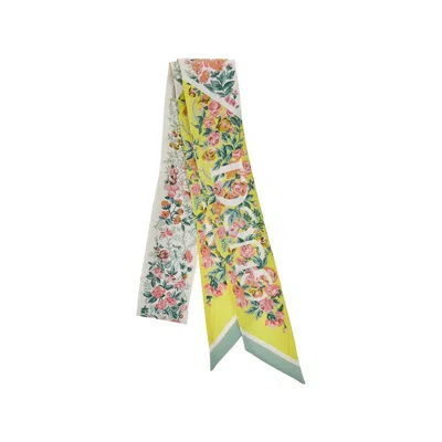 Gucci Floral Silk Twill Scarf In White