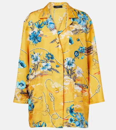 Gucci Floral Silk Twill Shirt In Multi