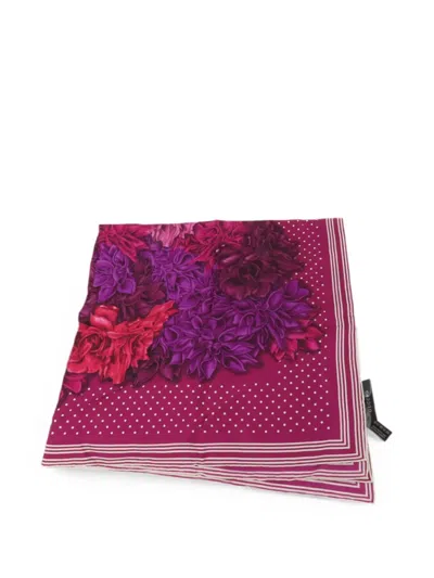 Pre-owned Gucci Floral-print Scarf In Pink
