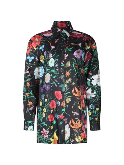 Gucci Floral-print Shirt In Multi