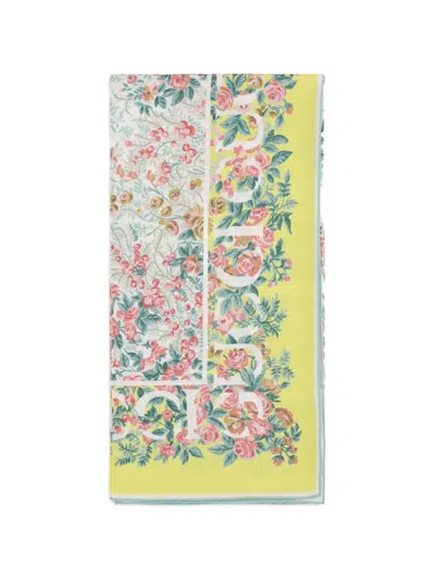 Gucci Floral-print Silk Scarf In Green