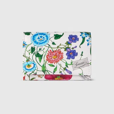 Gucci Flora-motif Bi-fold Card Case In Purple