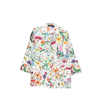Gucci Flora-print Silk Shirt In Multi
