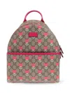 Gucci Flower Print Backpack In Neutrals
