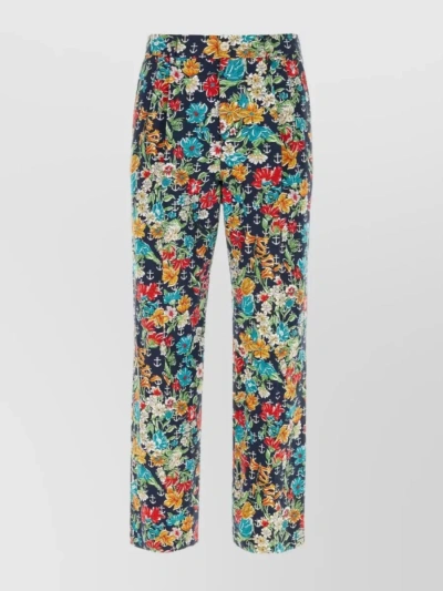 Gucci Flower Print Straight-leg Pant In Multicoloured