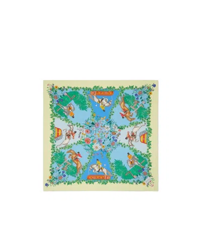 Gucci Flower Silk Square Towel In Green