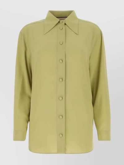 Gucci Flowing Shirt With Pleated Back In Khaki