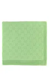 Gucci Fluo Green Terry Fabric Beach Towel In Green
