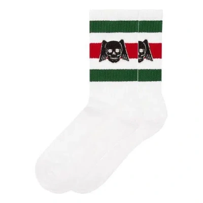 Gucci Flying Skull Embroidered Stockings For Men 1 Pack White