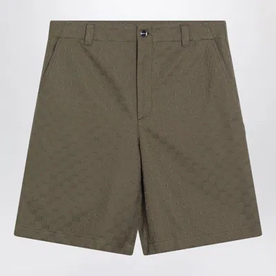 GUCCI GUCCI  FOREST GREEN BERMUDA SHORTS IN GG FABRIC